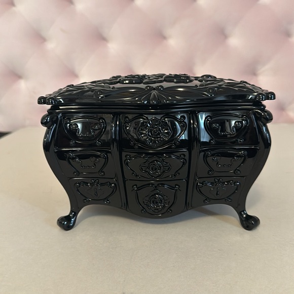 Anna Sui Beauty Box A Mirrored Trinket Chest Black NIB - Picture 3 of 10